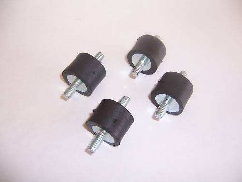 SET OF 4 Rubber Vibration Isolator Mounts M6 THREAD 1/2″ LONG STUDS (1″ x 3/4″)