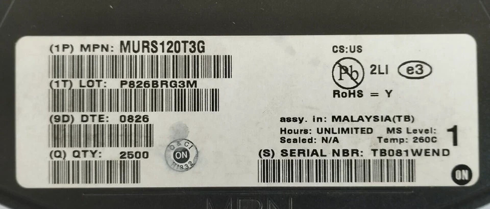 1000 Pcs lot MURS120T3G On Semi Ultrafast Rectifiers.