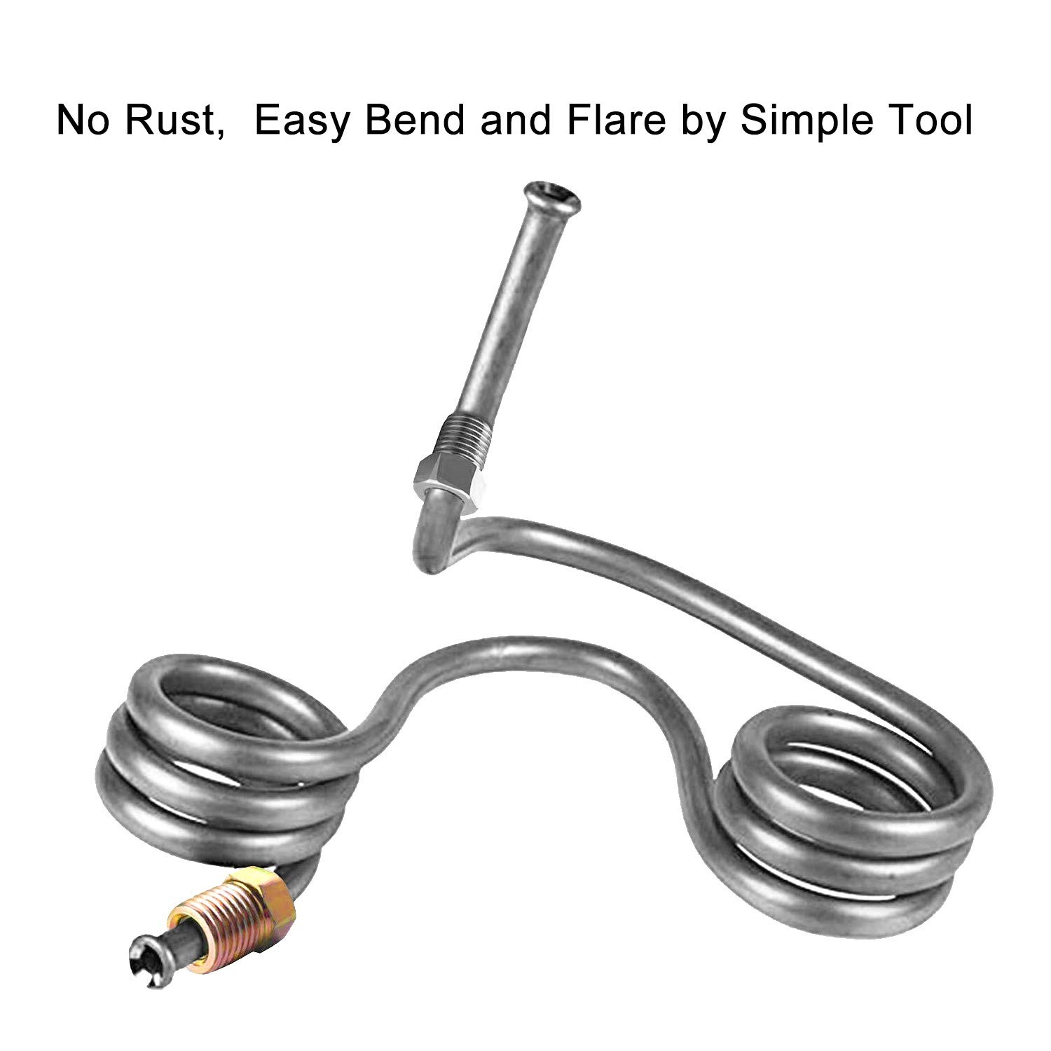 MuHize 3/16 Brake Line – 25 ft Zinc Coated Professional Brake Tube(2026 New), Ro