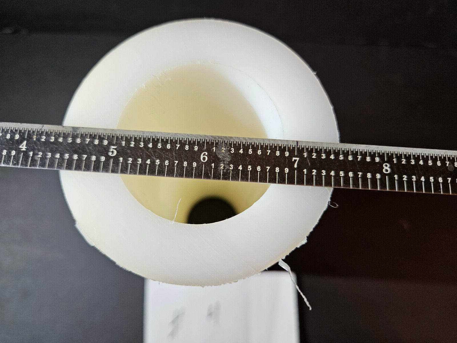 White Nylon Plastic Round Tube Cylinder Pipe Length 8 3/4″ OD 3 1/8 ID 1.850. #4