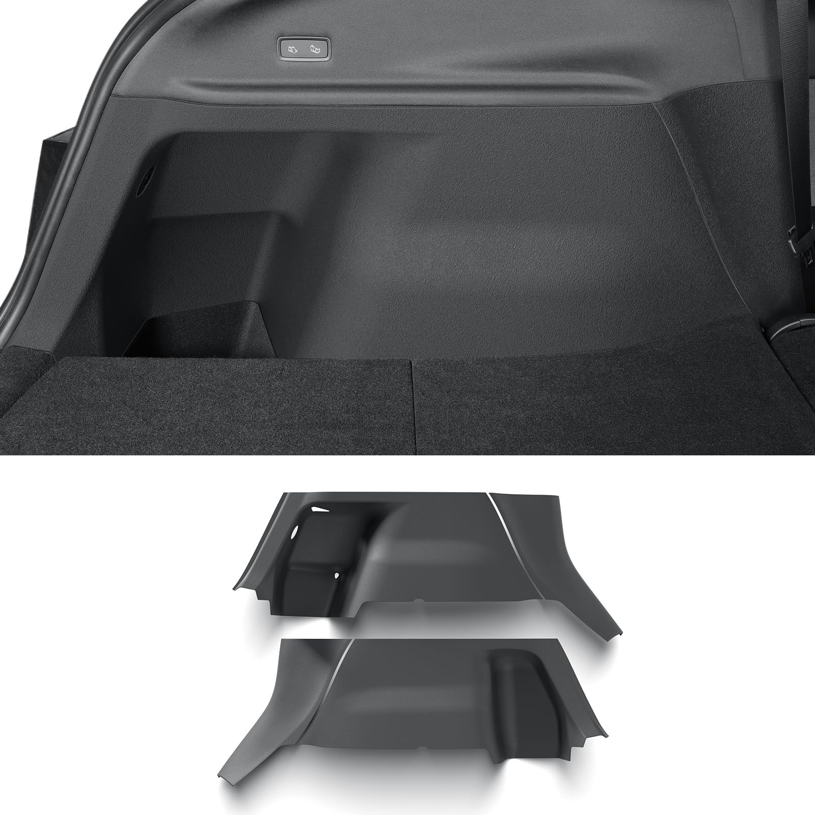 2025 2026 Model Y Juniper Rear Trunk Side Anti-Scratch Mats 4PCS TPE Waterpro…