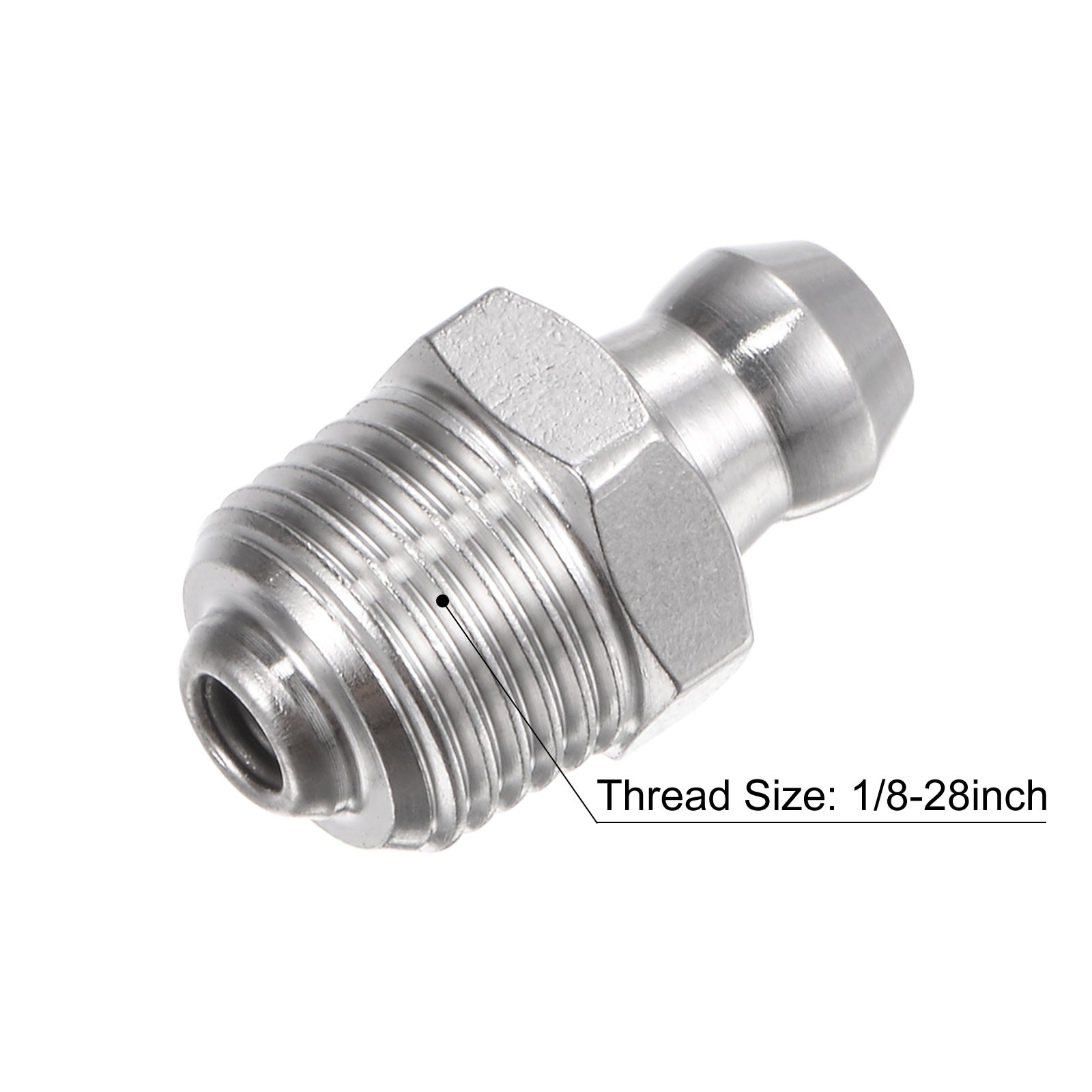 10pcs 304 Stainless Steel Straight Hydraulic Grease Fitting 1/8-28inch Thread
