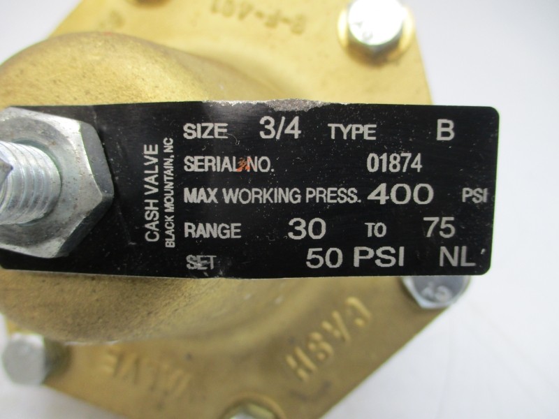 CASH VALVE TYPE B 30-75PSI 3/4″ NSNP