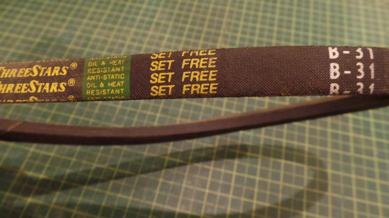 GENUINE THREE STARS ACCESSORY BELT ASSEMBLY B-31, B31, OIL & HEAT RESISTANT, NEW