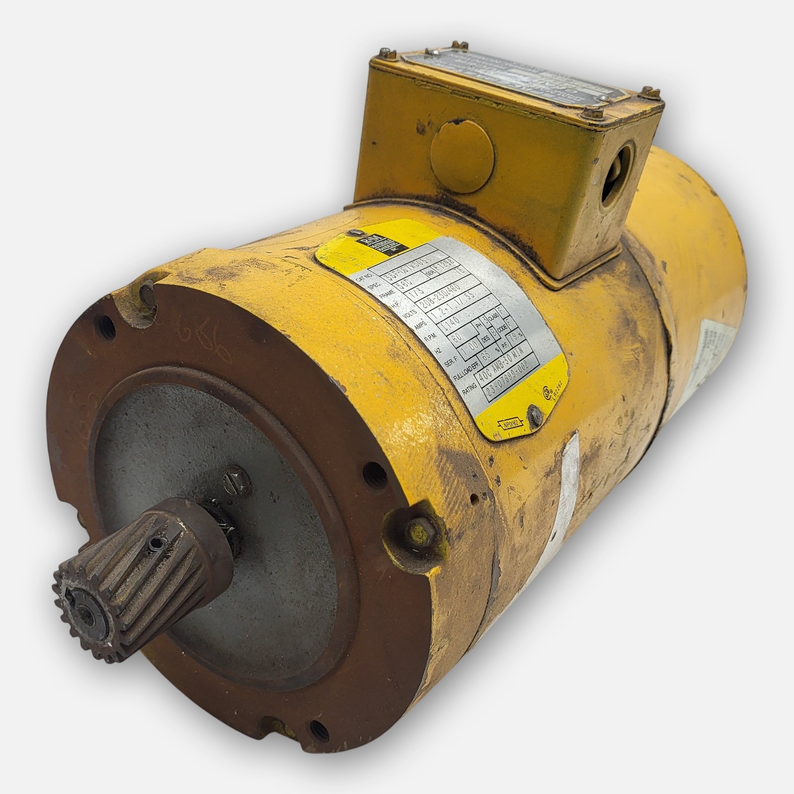 R&M MATERIALS HANDLING 35F167W505 GEAR MOTOR 1/3HP 1140RPM FR: 56C RATIO: 75/1