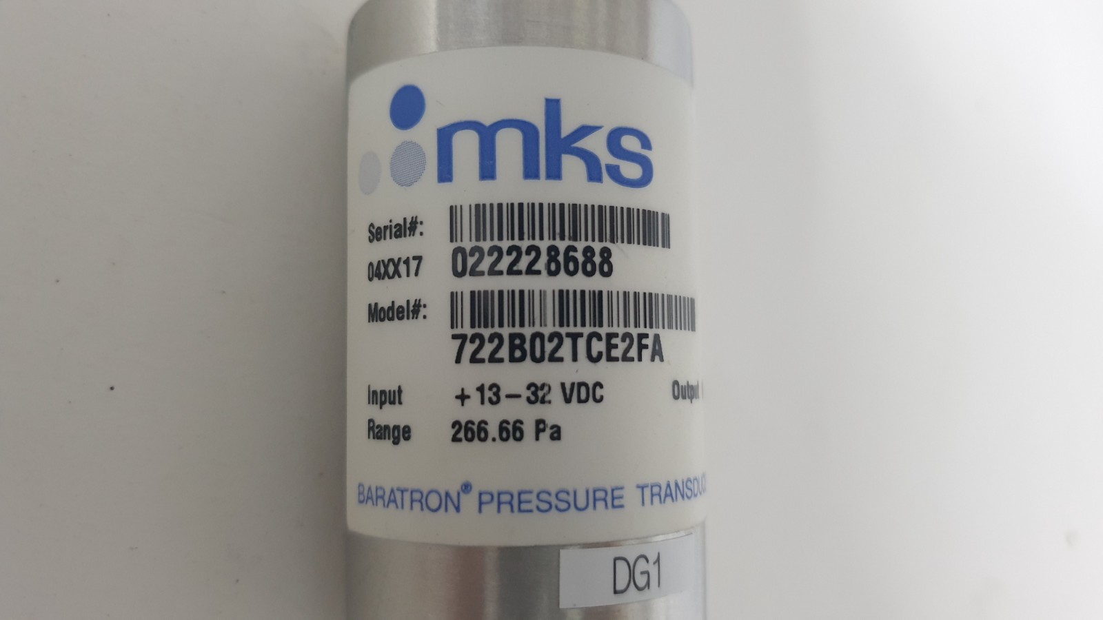 MKS Baratron Pressure Transducer 722B02TCE2FA – 266.66 Pa Range – 13–32 VDC