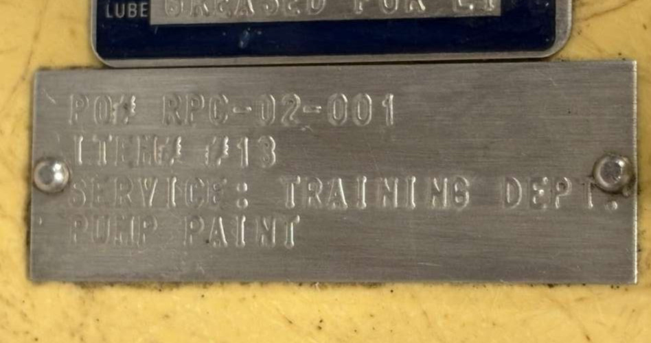 Goulds Pumps NM3171 Non-Metallic Vertical Process Pump D02319A 63100, RPC-02-001