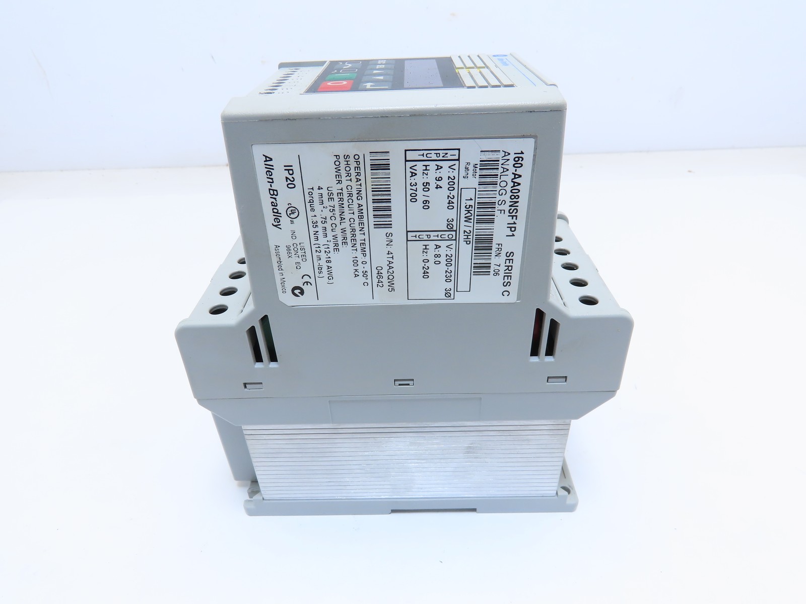 Allen Bradley 160-AA08NSF1P1 SeriesC 2HP Variable speed motor drive 200-208-230V