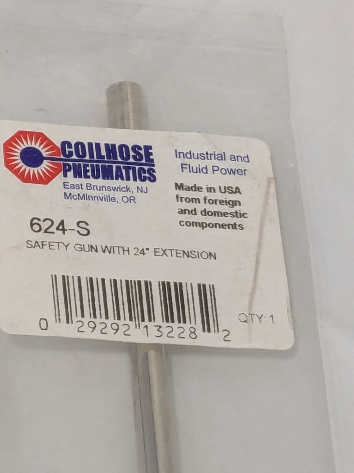 COILHOSE PNEUMATICS 24″ Air Blow Gun: Safety Extension Tube, Thumb Lever 624-S