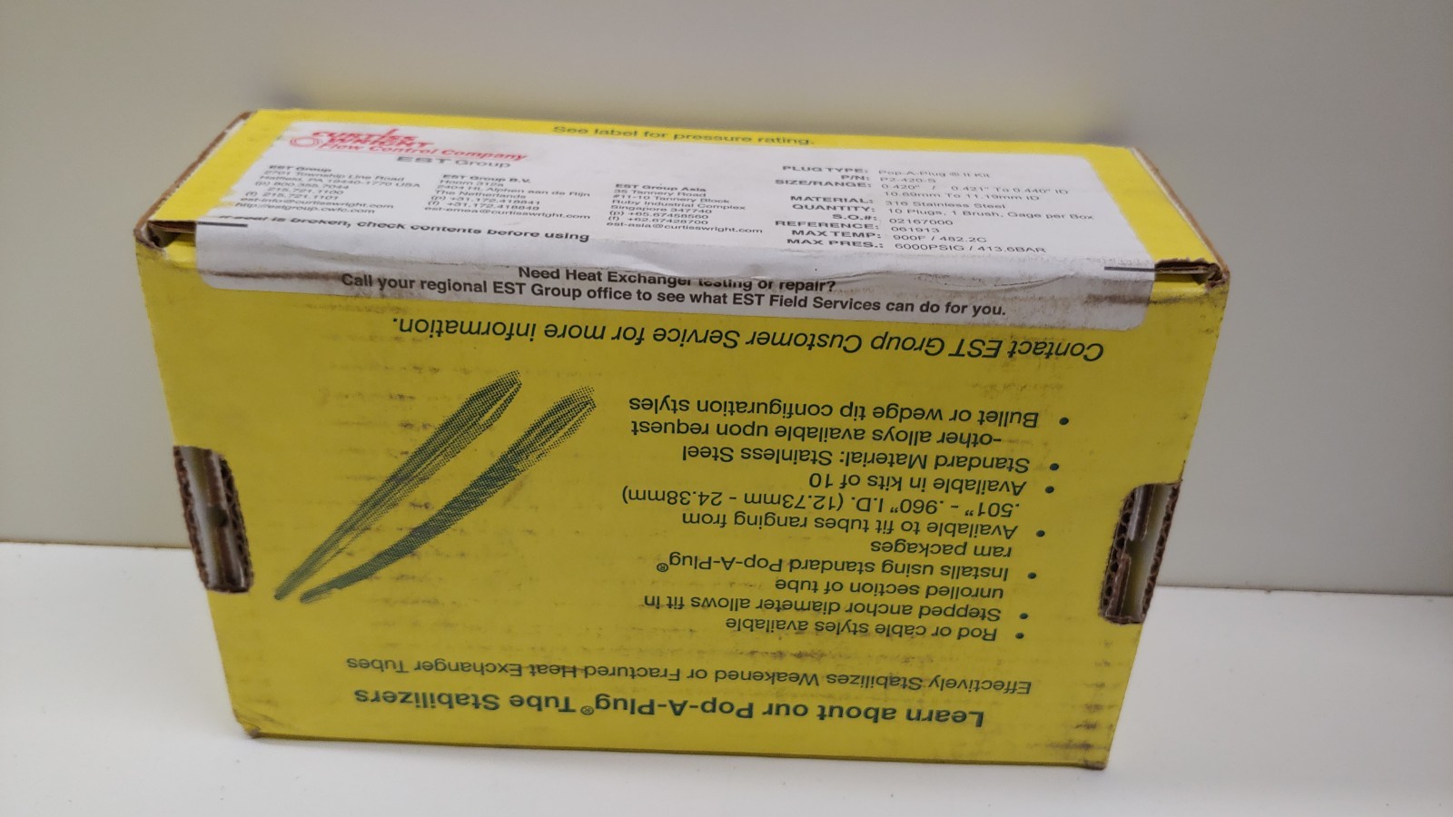 SEALED NEW IN BOX! CURTIS WRIGHT (10) POP-A-PLUG P2 KIT TUBE PLUGS P2-420-S