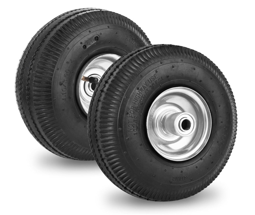 Hand Truck Replacement Tires 4.10/3.50-4 Heavy Duty Pneumatic Wheels 10 Inches