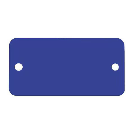 C.H. Hanson 43046 Blank Tag, Aluminum, 2 In H X 4 In W, Blue, Rectangle, 5 Pk
