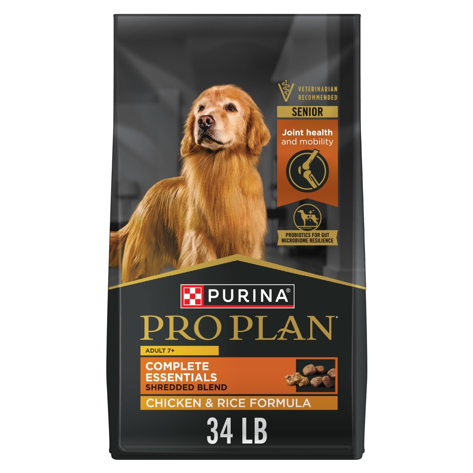 Purina Pro Plan Senior Dog Food With Probiotics for Dogs, Chicken, 34 lb. Bag