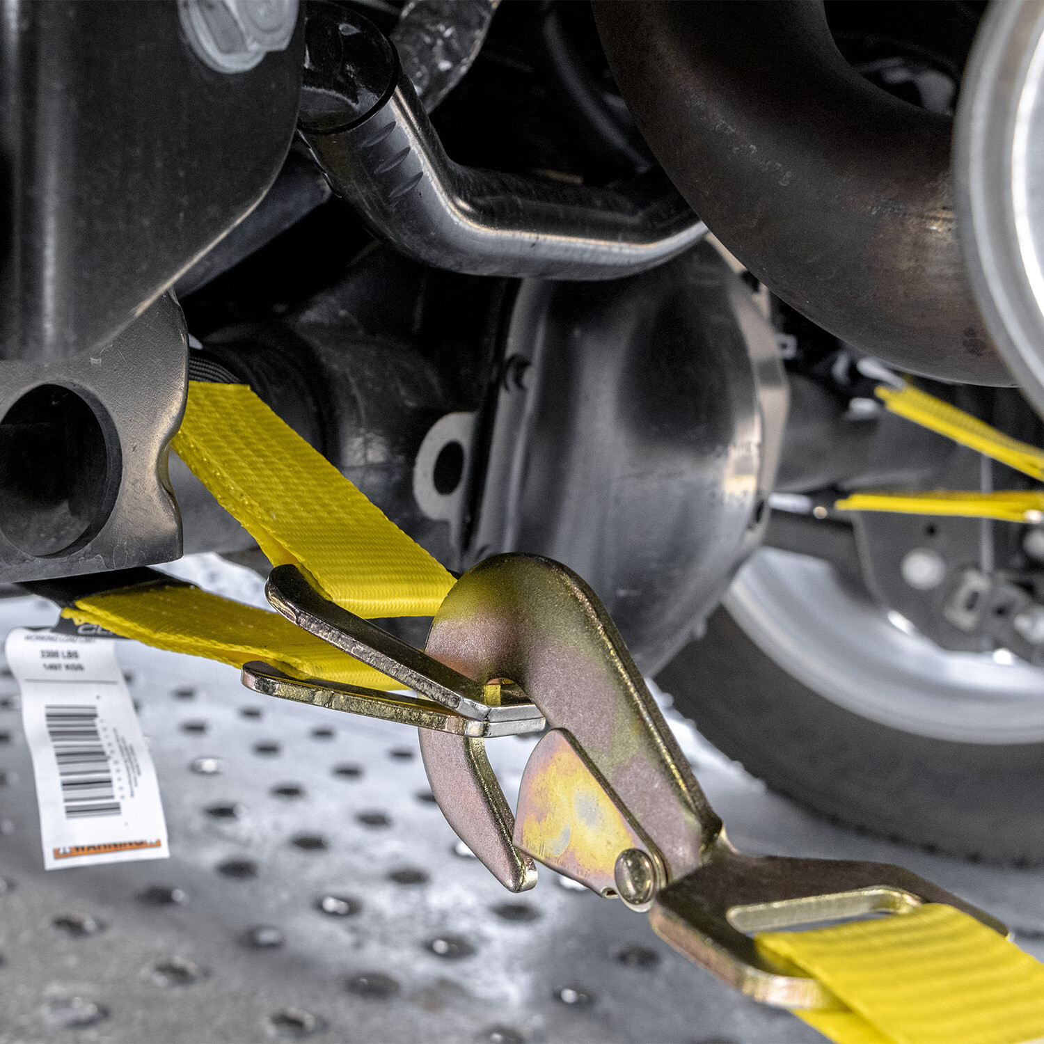 VULCAN Classic Yellow Axle Strap Tie Down Kit – Snap Hook Ratchet Straps