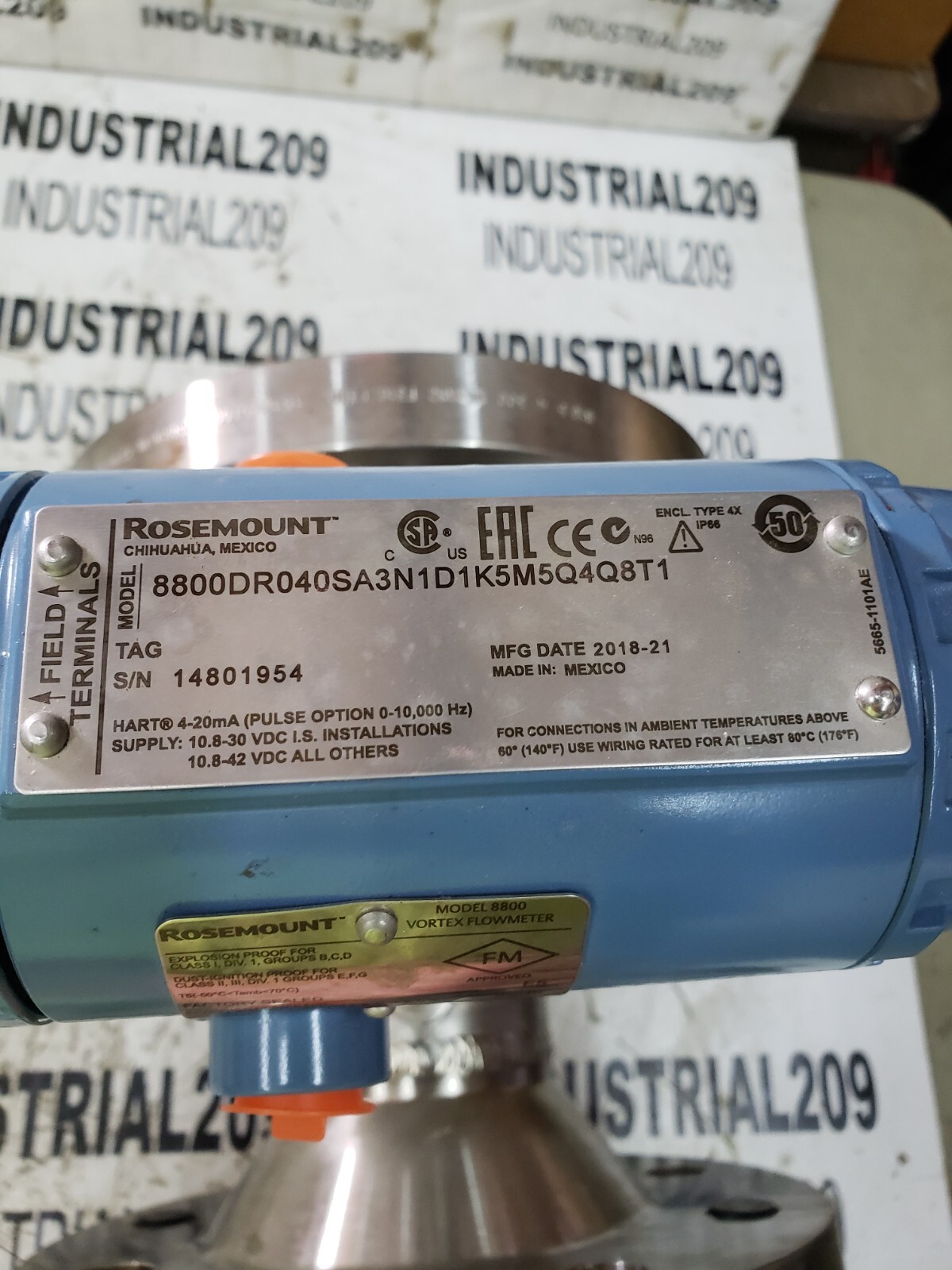 ROSEMOUNT 8800DRO40SA3NIDIK5M5QQ8TI VORTEX FLOWMETER