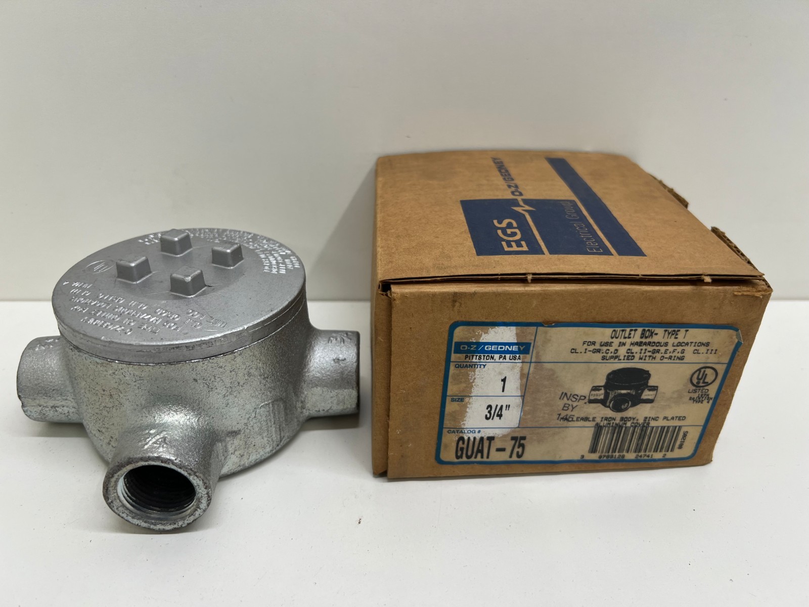 NEW IN BOX! EGS O-Z/GEDNEY EXPLOSION PROOF OUTLET BOX GUAT-75