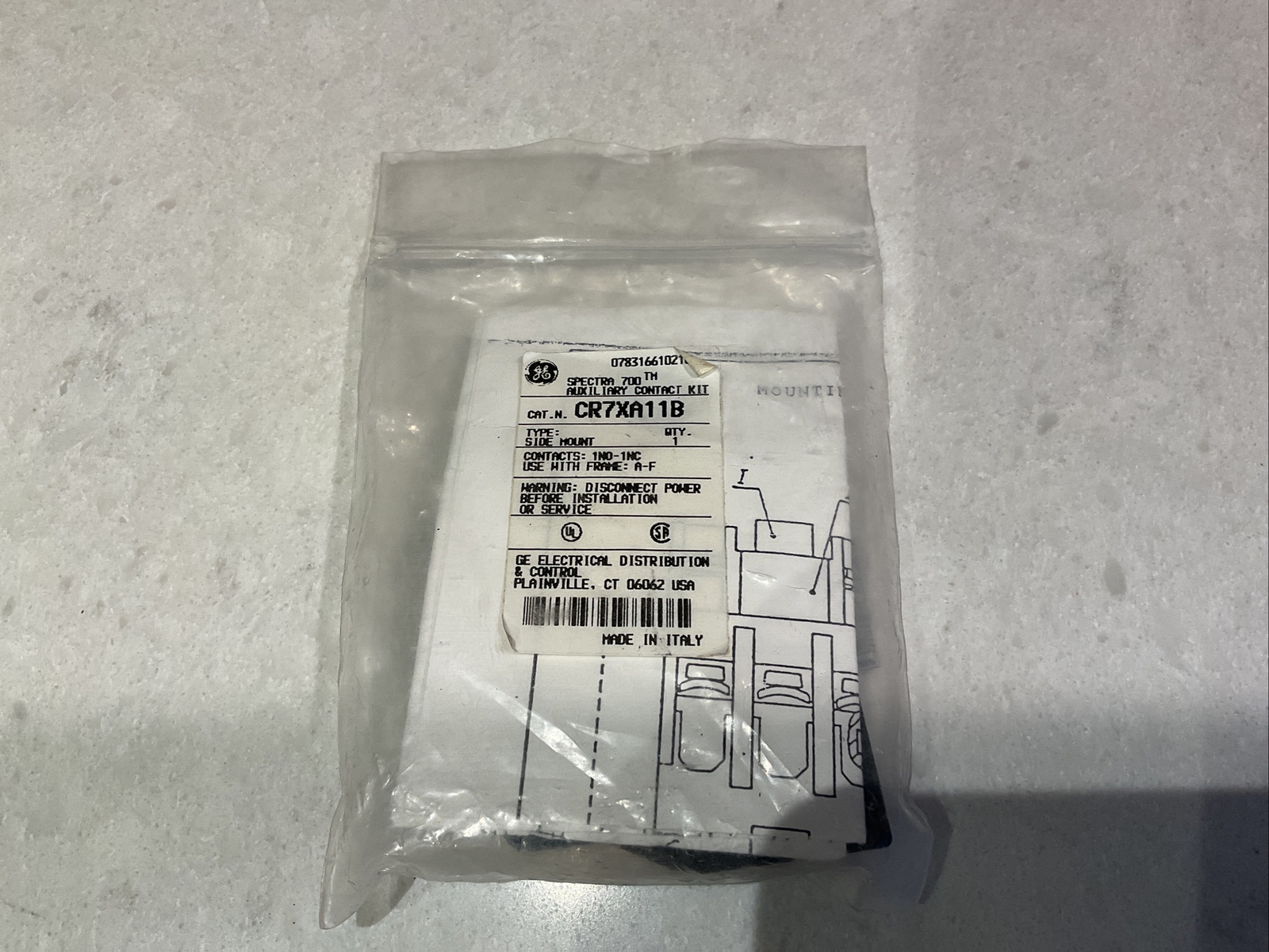 GE CR7XA11B SPECTRA 700 SIDE MOUNT AUXILIARY CONTACT KIT
