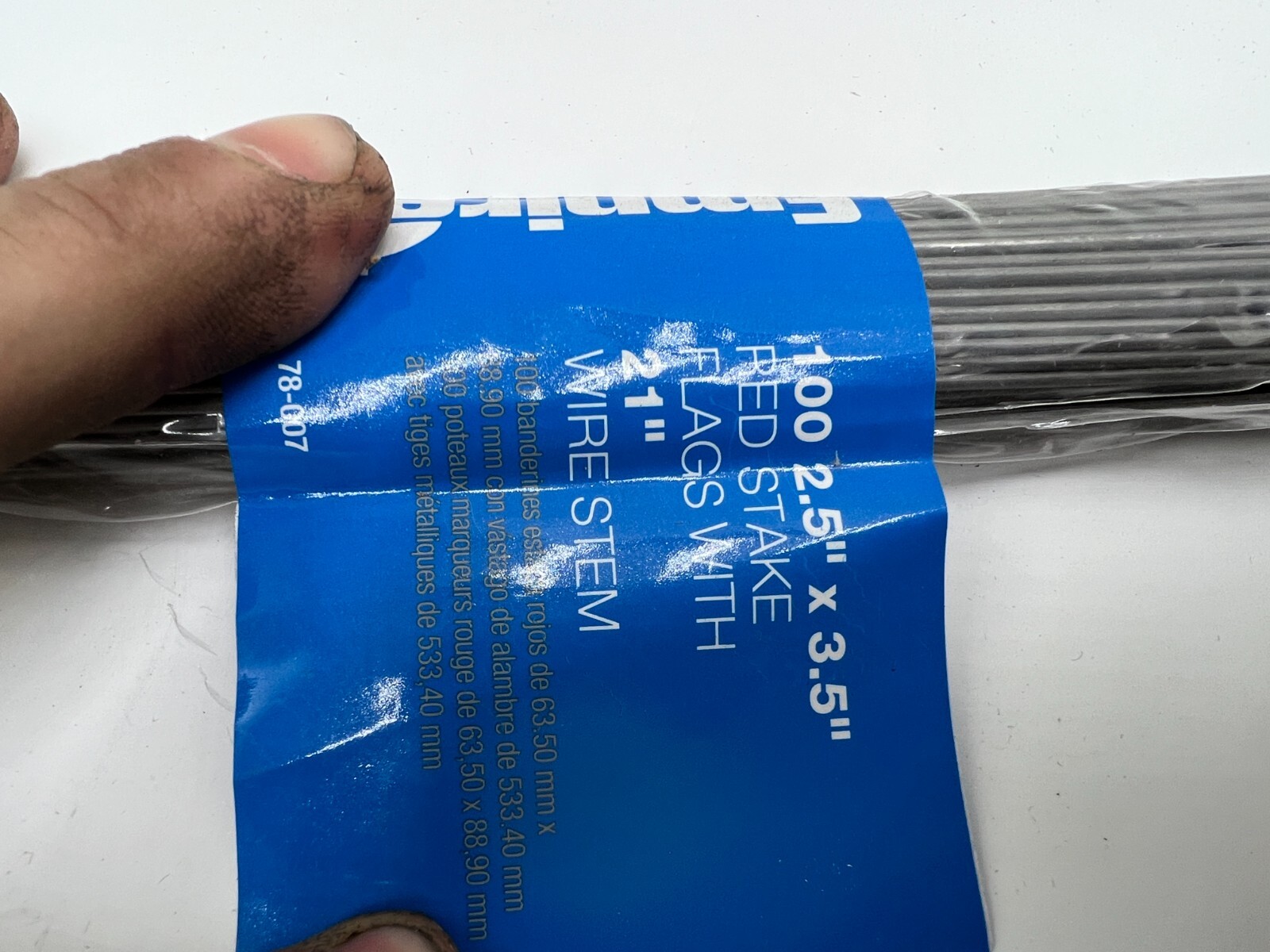 5 Packs of 100 Empire 2.5″ x 3.5″ RED Stake Flags 21″ Stem Factory Part # 78-007