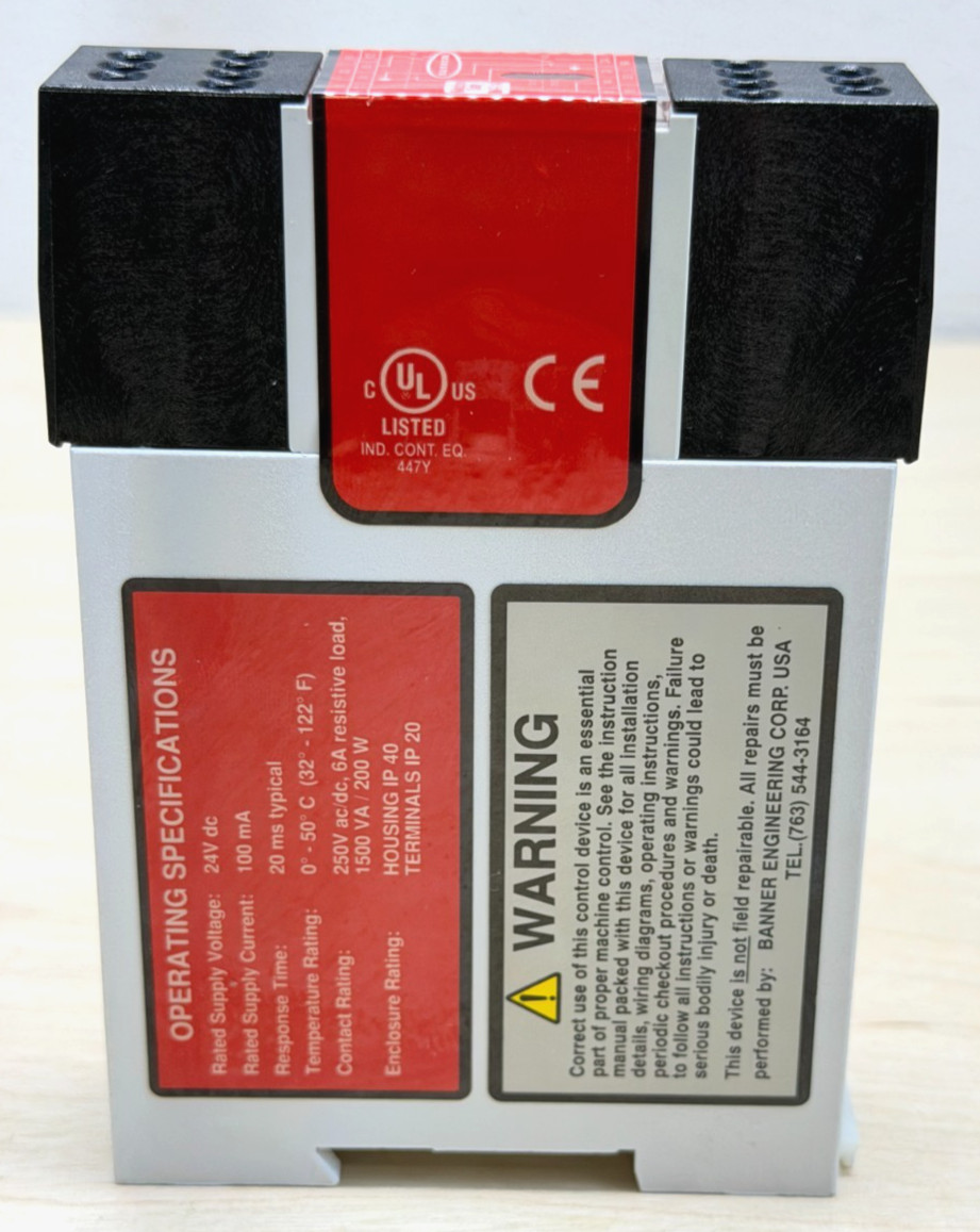 Banner IM-T-11A Machine Safety Relay Module for Safety Light Curtain, 2 NO, 1 NC