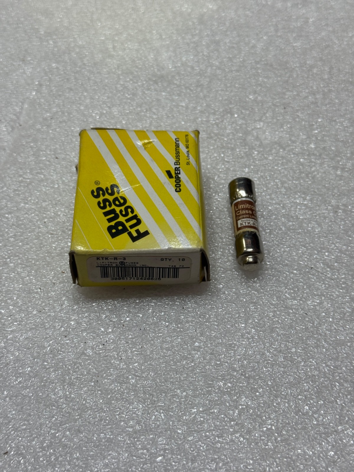 Box of 10 EATON BUSSMANN 3A FAST-ACTING FUSES KTK-R-3