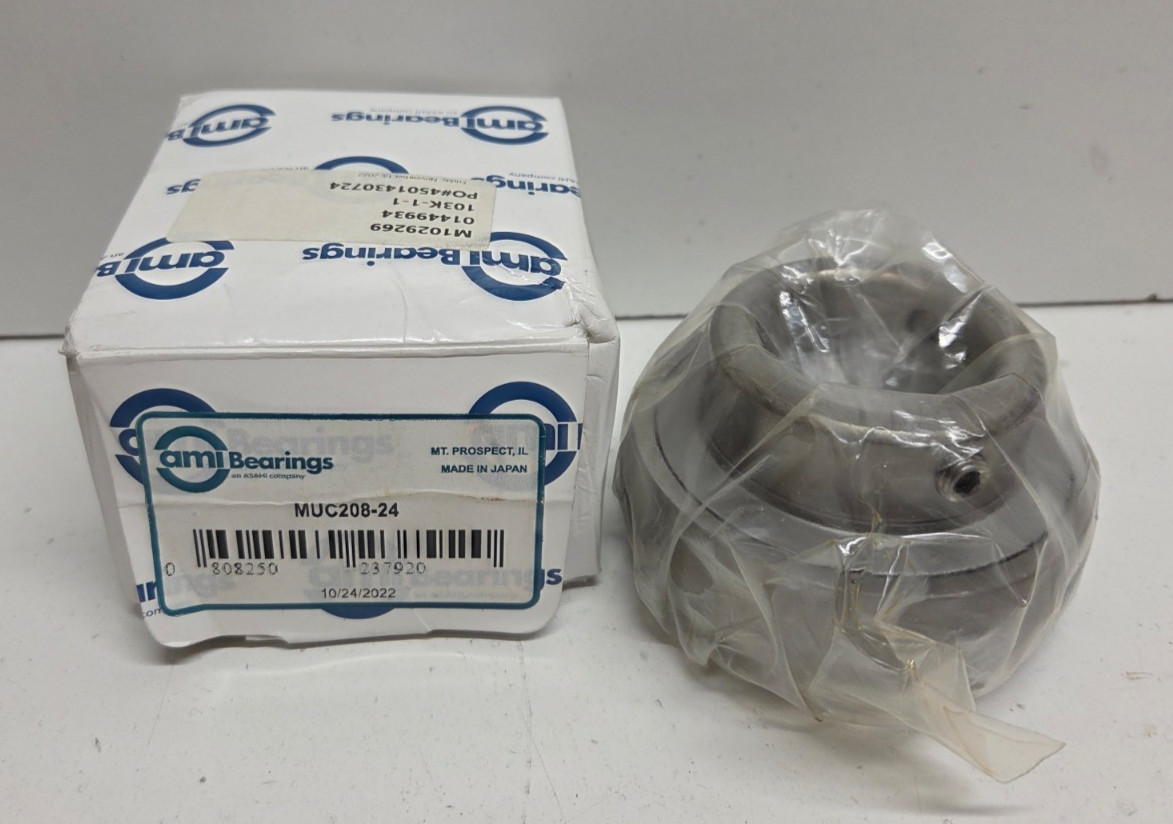 NEW IN BOX! AMI 1-1/2″ BORE BEARING INSERT MUC208-24
