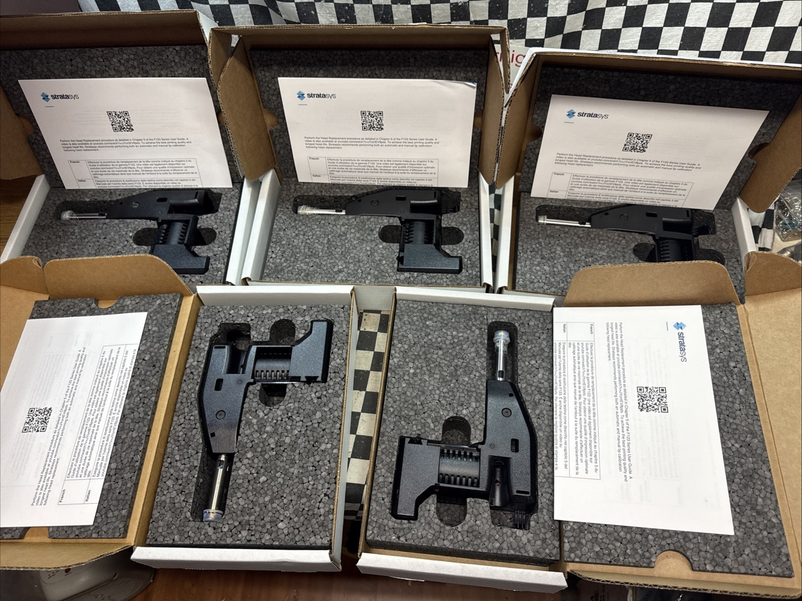 Stratasys EXTRUSION HEAD F123 SERIES 950957-0006, 123-00402-S, LOT OF 5