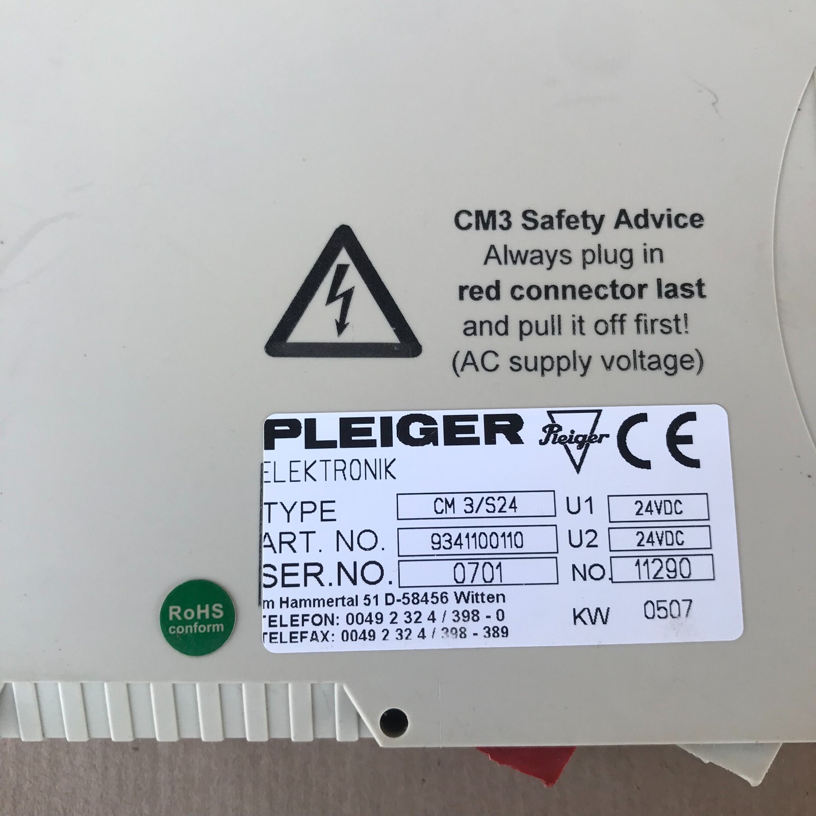 Pleiger CM3/S24 EHS Control Module 9341100110