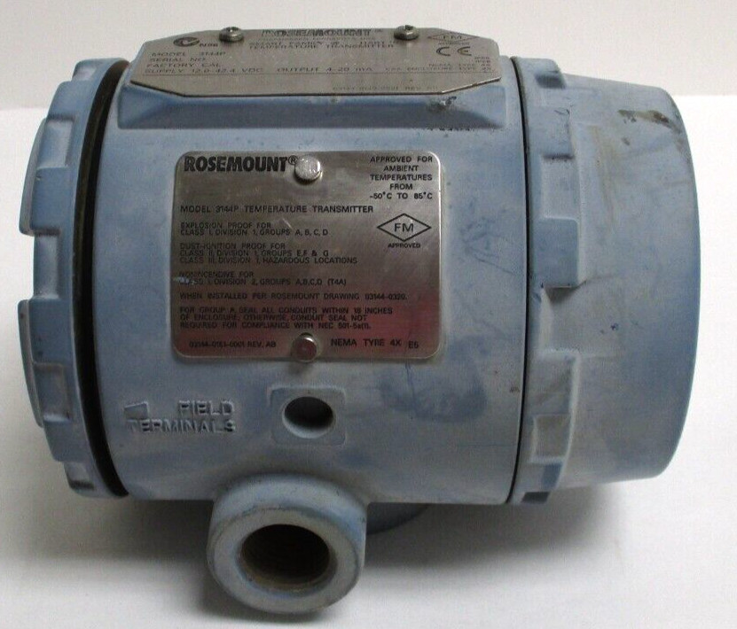 ROSEMOUNT TEMPERATURE TRANSMITTER, 3144P, D1A1E5M5B4, USED