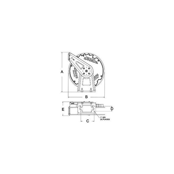 Reelcraft Rt435-Olp Spring Return Hose Reel, 1/4 In Hose Diameter, 35 Ft