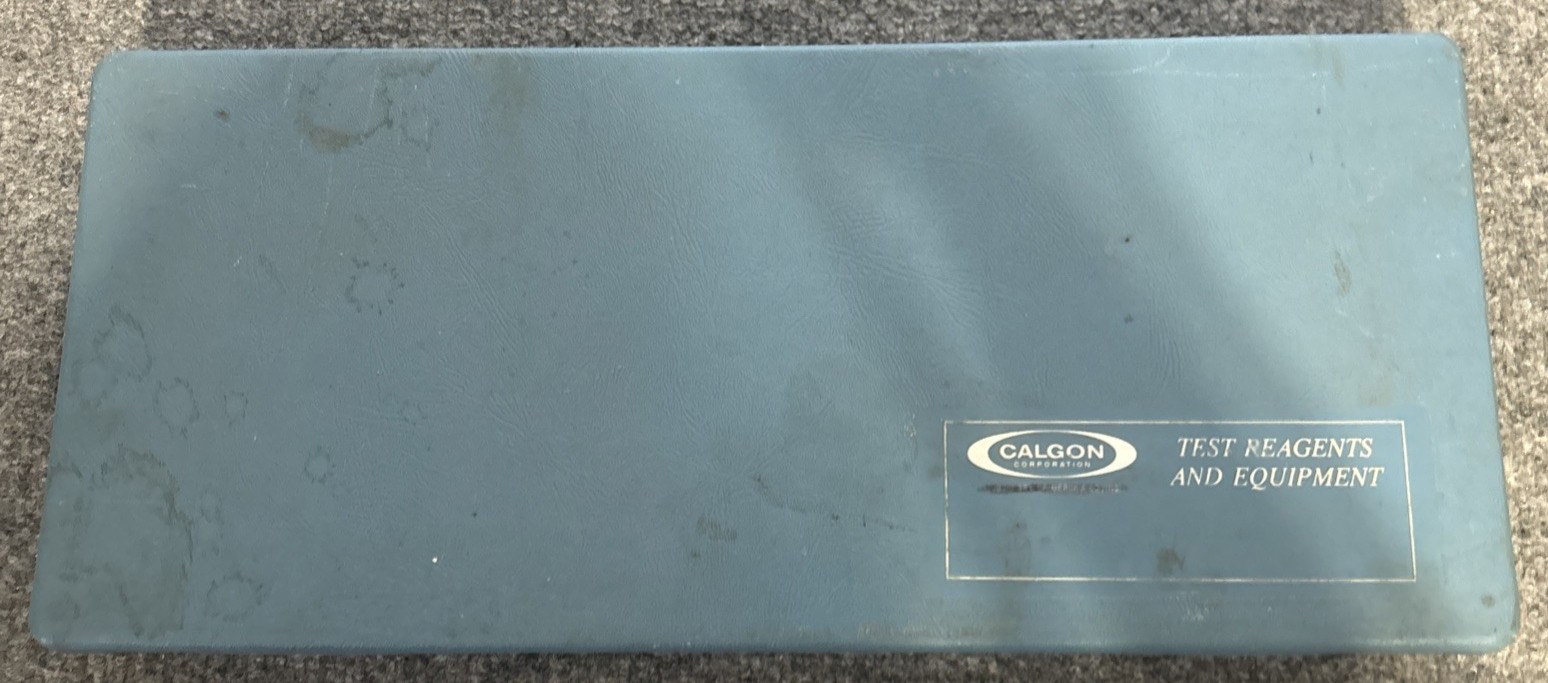 Vintage Calgon Case Blue Empty Test Regents And Equipment Clasp