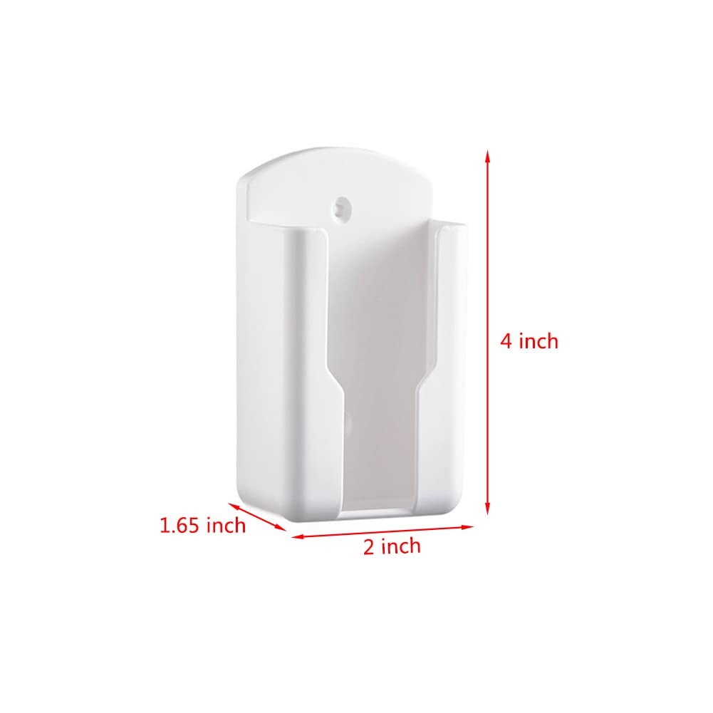 2 Pcs Wall Mount Remote Control Holder Media Player Small,1.85inch, White