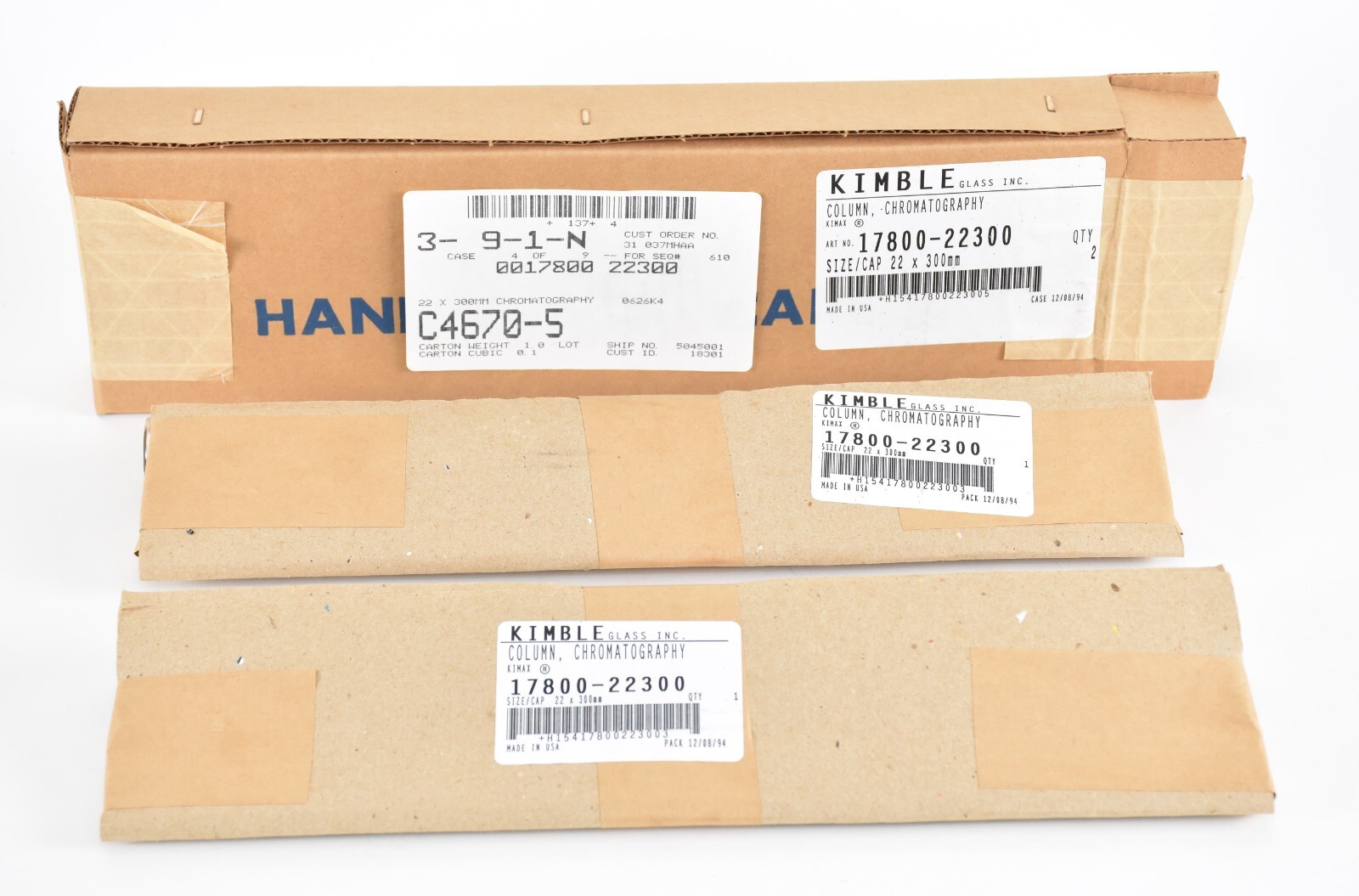 Kimble 17800-22300 Glass Column Chromatography 22x300mm Pack of 2 Z9