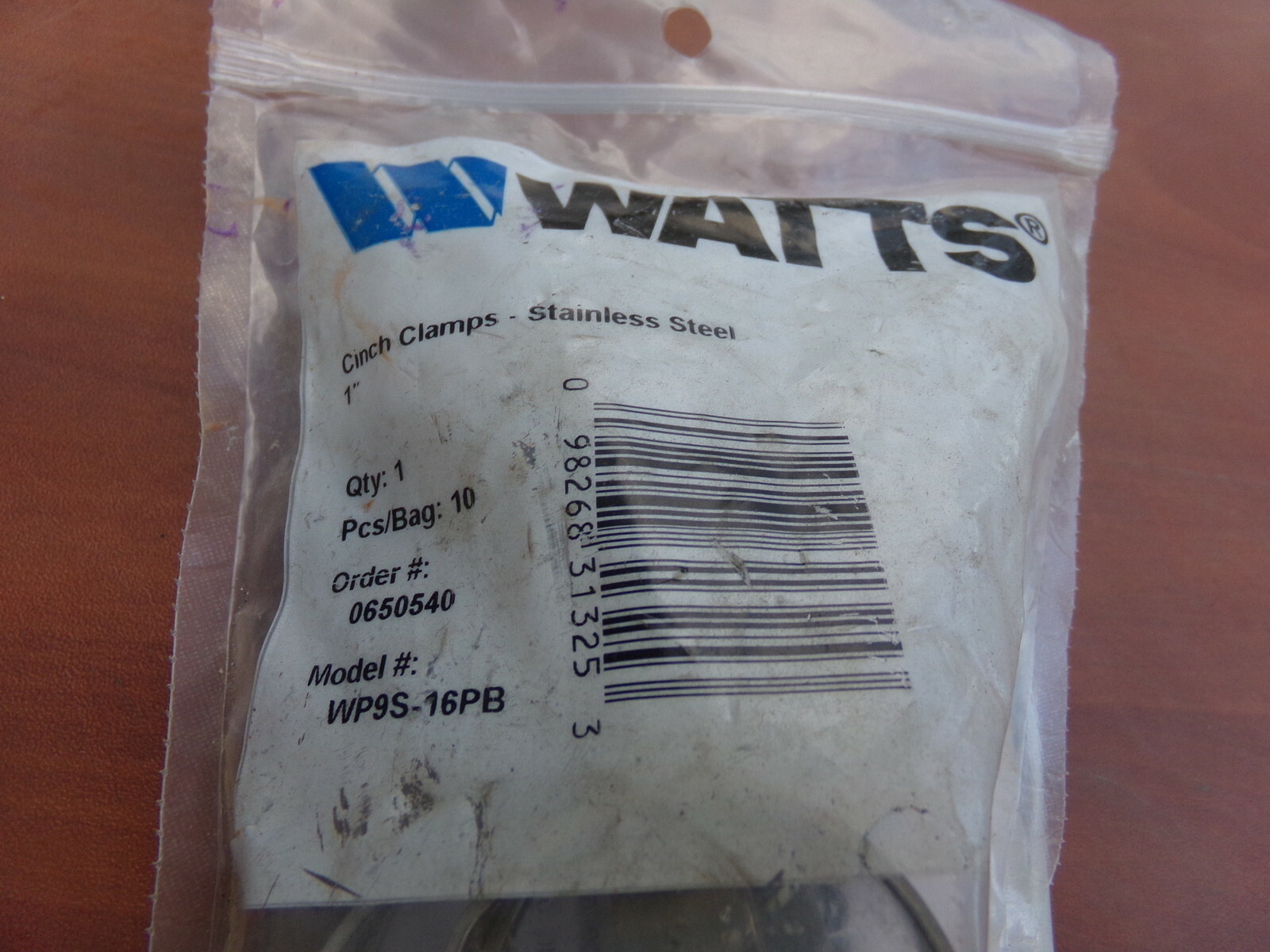 NEW Watts WP9S-16PB Cinch Clamps, Bag of 10 *FREE SHIPPING*
