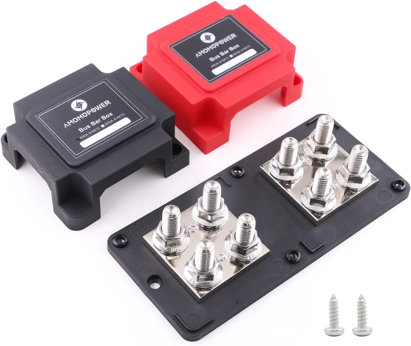 Copper 400A Busbar 12V-48V 8 Terminals Power Distribution Block for Car RV Solar