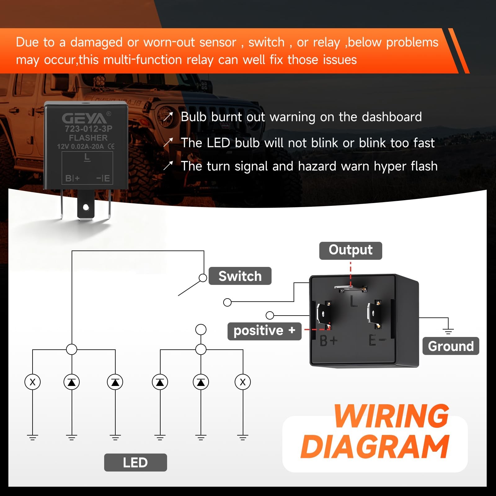 Pcs 3 Pin Electronic Flasher Relay, 1V 0.0A-0A Turn Signal Relays, Led Light