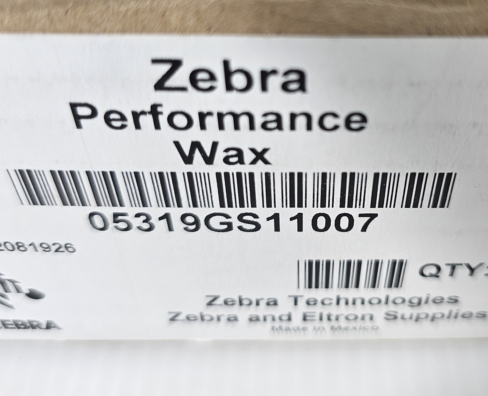 2 Rolls, Genuine Zebra 4.3″ X 2913′ Performance Wax Ribbon Black 05319GS11007