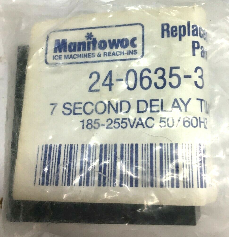 Manitowoc 7 Second Delay Timer 185-255 VAC 50/60 HZ 24-0635-3 New Free Shipping