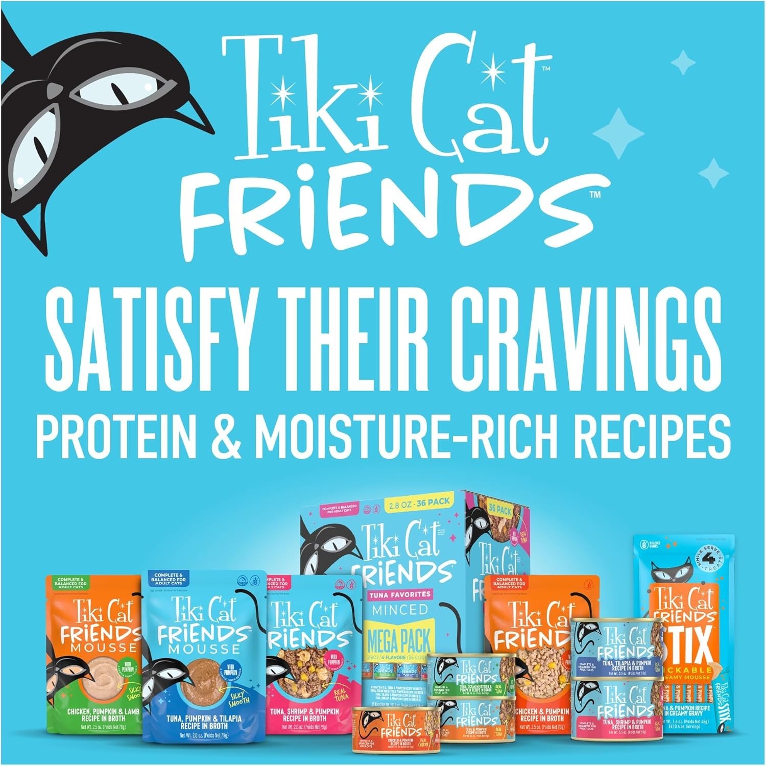 Tiki Cat Friends Tuna Favorites Wet Cat Food Variety Pack, 2.8 oz., Count of 36