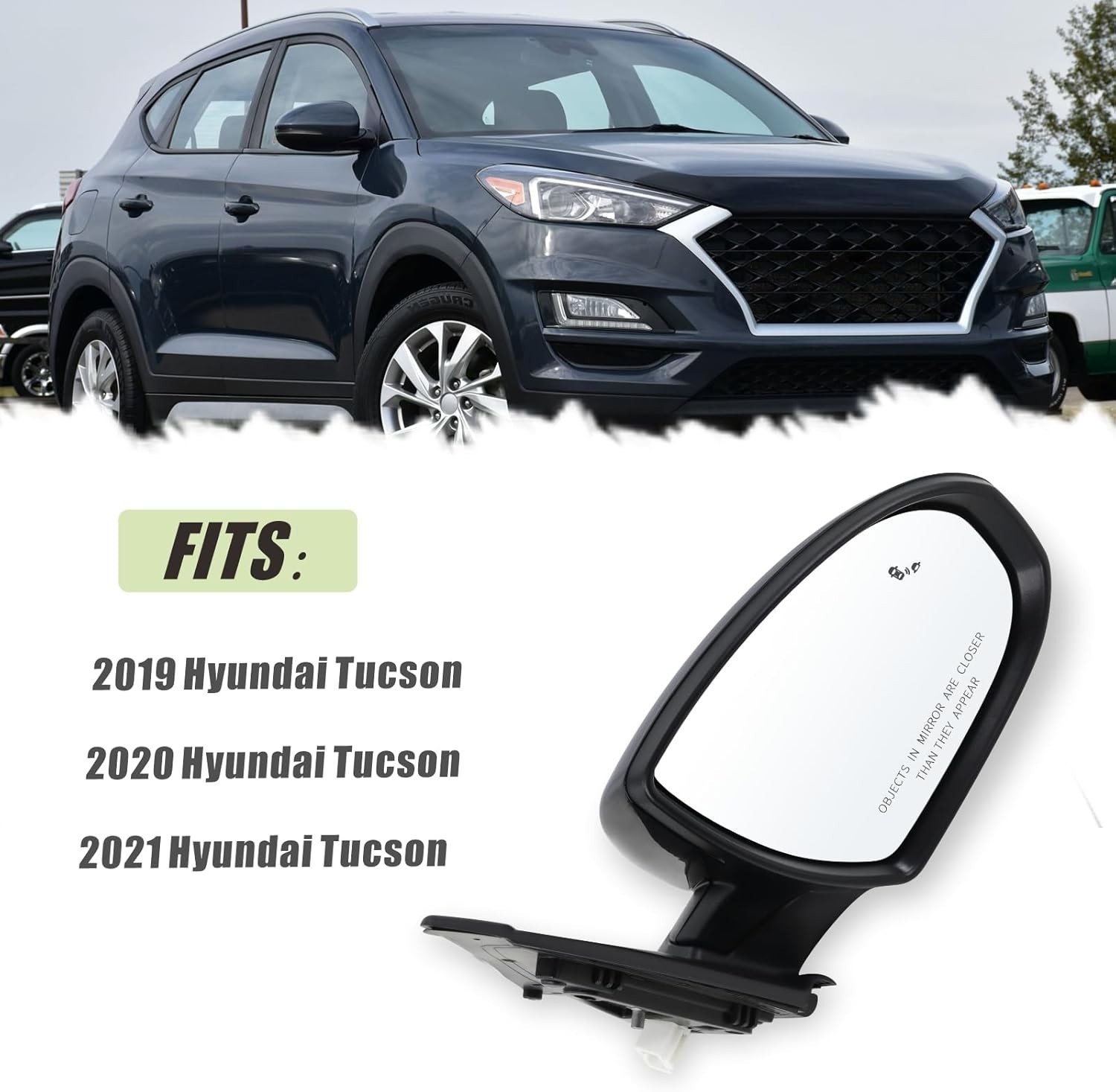 Right Passenger Side Mirror Compatible With 2019 2020 2021 Hyundai Tucson Wit…
