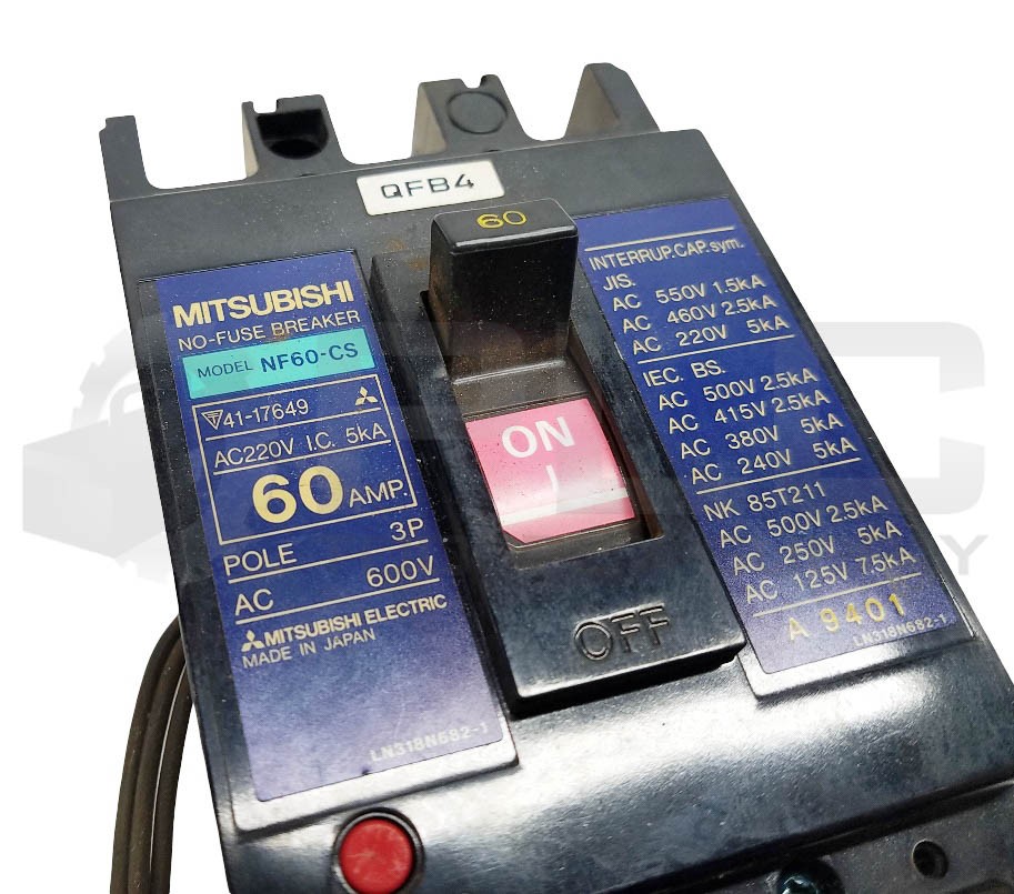 MITSUBISHI NF60-CS NO-FUSE CIRCUIT BREAKER 60AMP 3P 600V