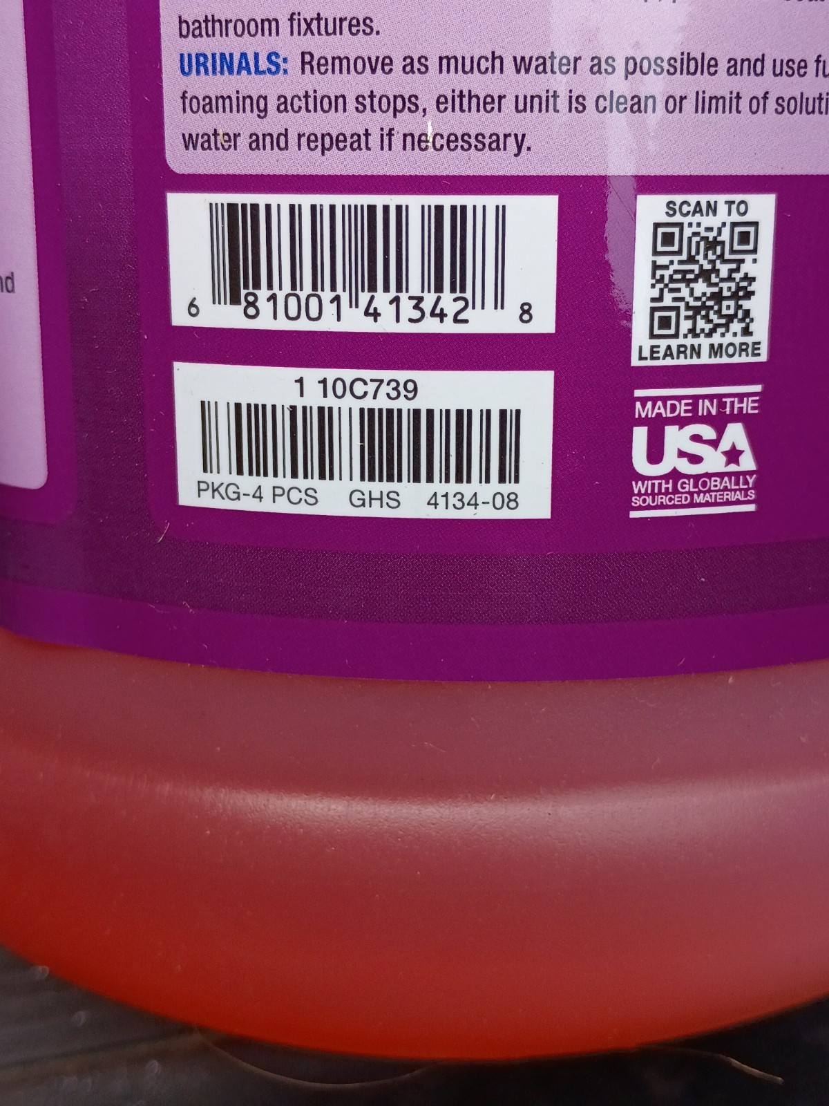 Nu-Calgon 4134-08 Calci-Solve Liquid 1 Gallon Pipe Descaler
