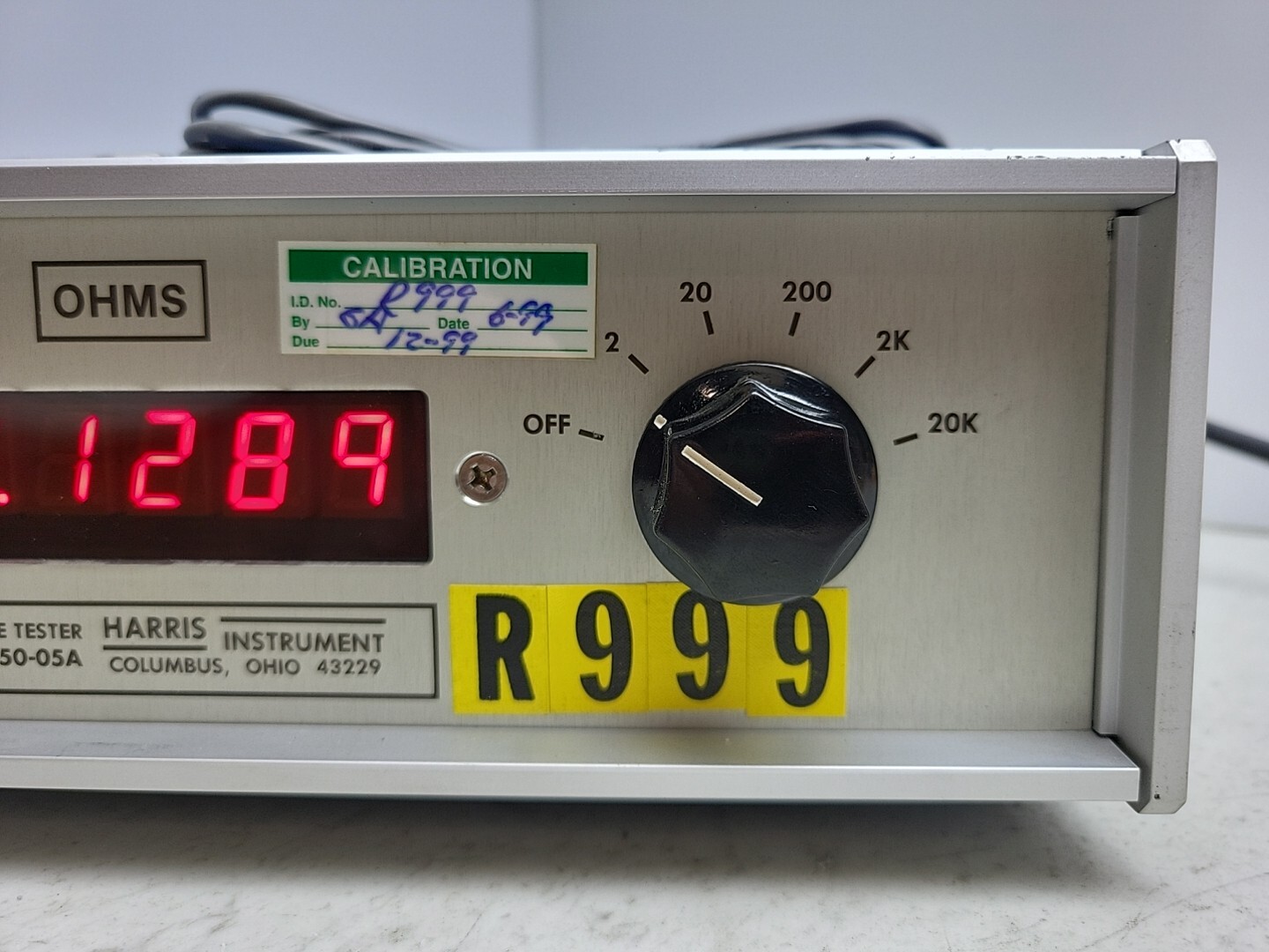 Harris Instrument 5050-05A Digital Resistance Tester 2 20 200 2k 20k Ohms