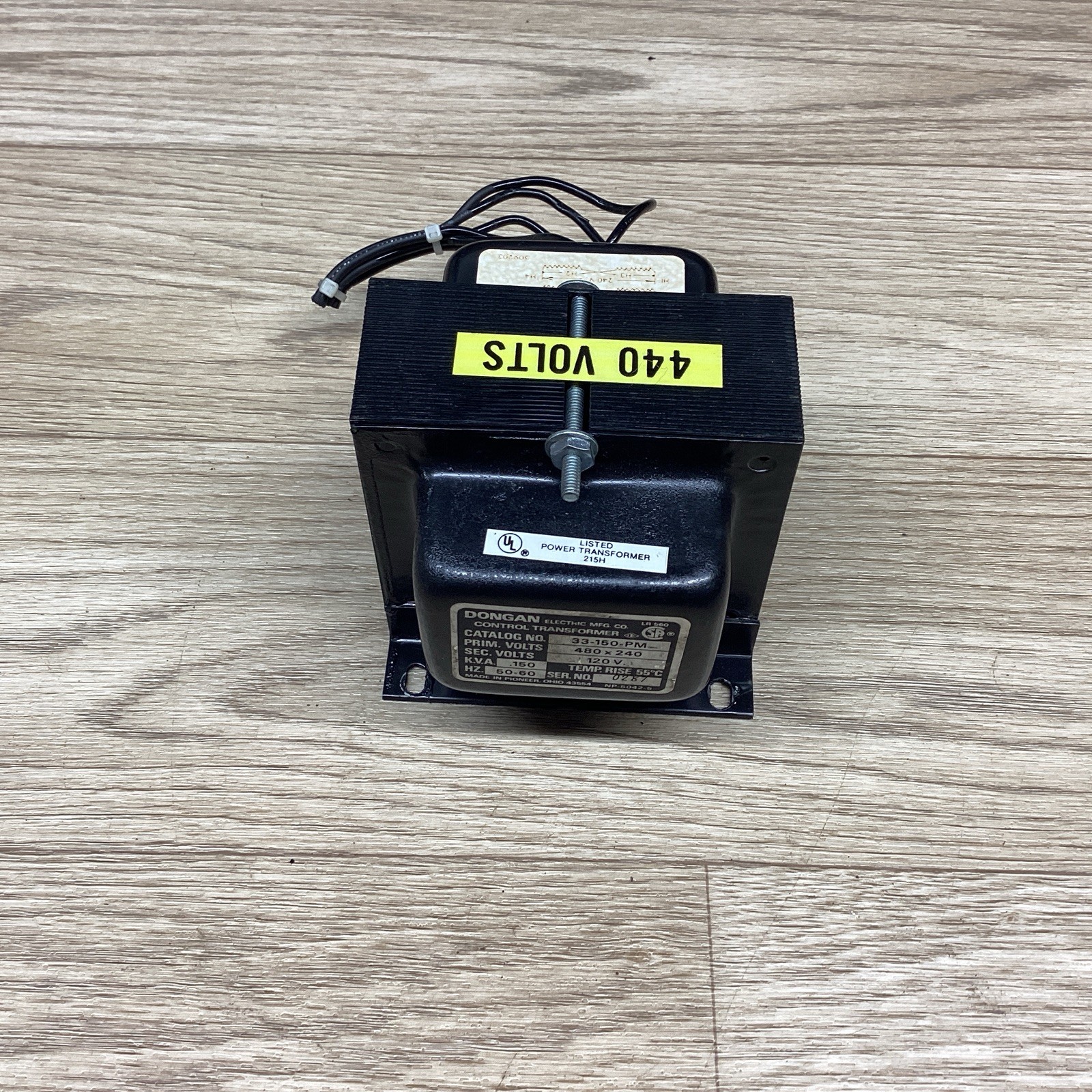 DONGAN 33-150-PM 480X240V .150 KVA 50-60 HZ CONTROL TRANSFORMER #806PT154*CO