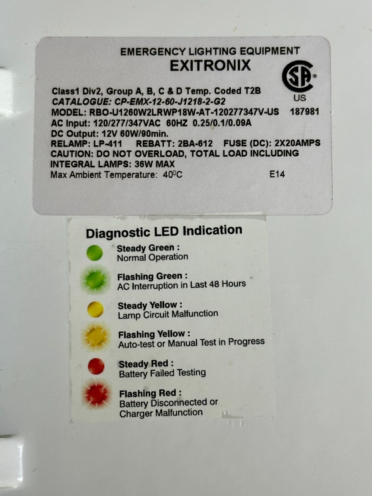 Exitronix CP-EMX-12N-90-J1218-2 Hazardous Location Emergency Lighting