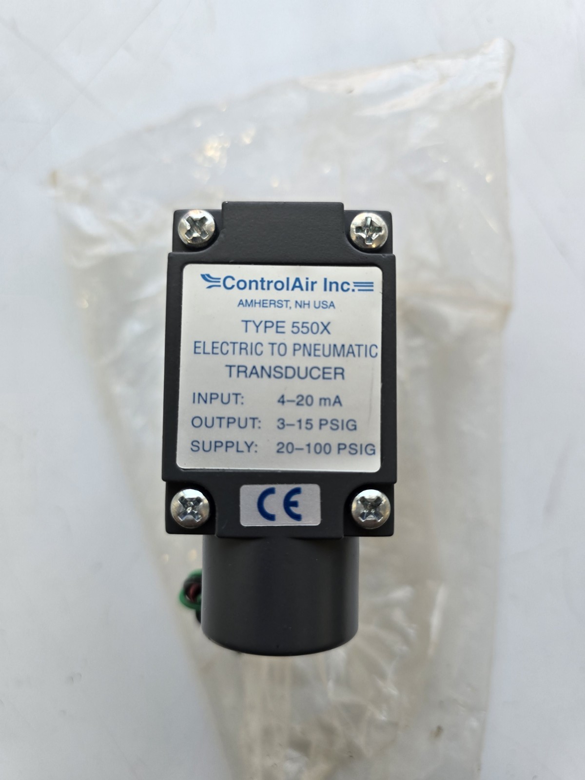 ControlAir Type 550X Electro-Pneumatic Transducer 4-20mA to 3-15 PSIG