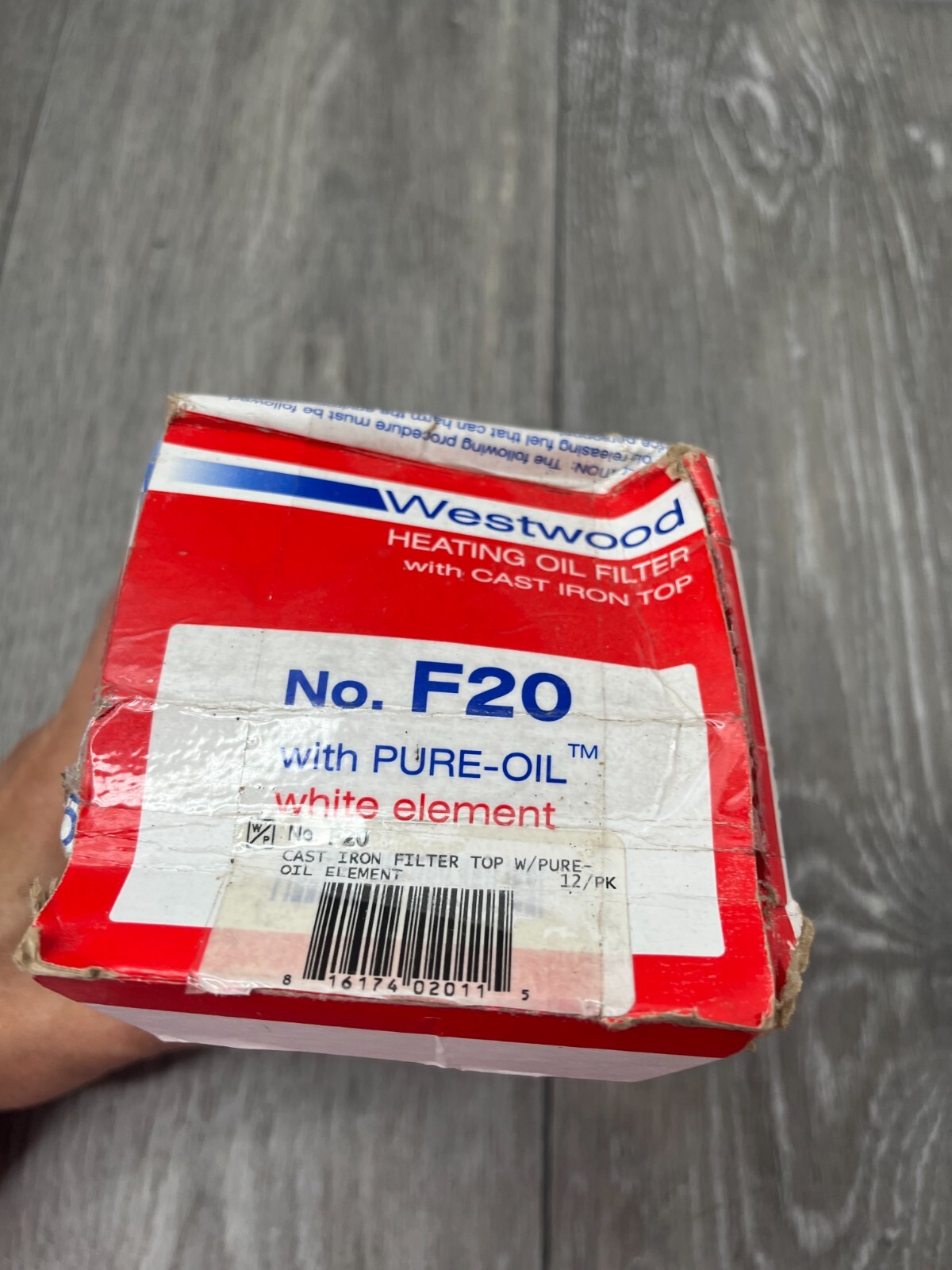 Westwood F20 F-20 Oil Filter Cast Iron Top Pure-Oil Element, Beatup Box