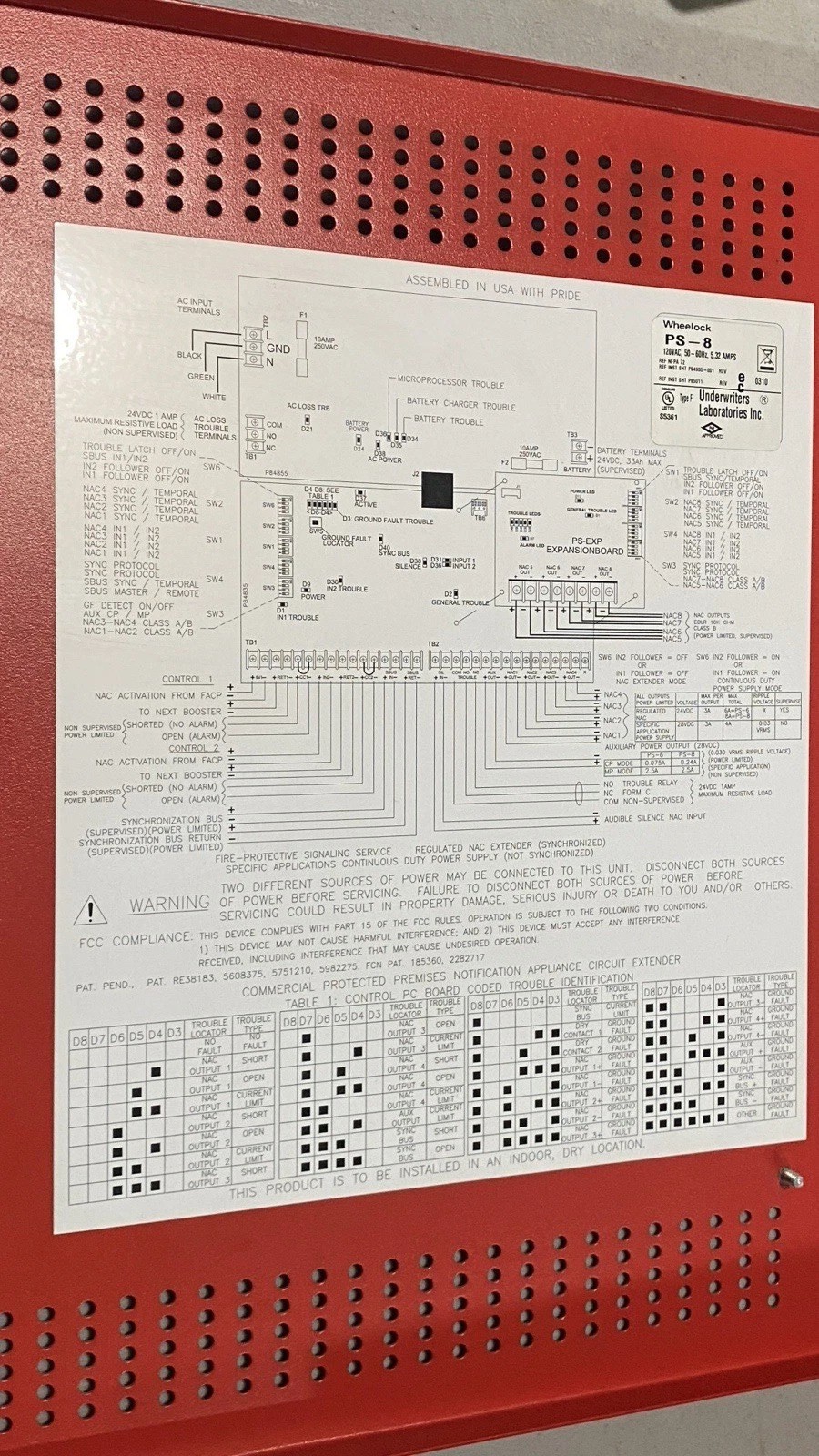 Wheelock PS-8 Powerpath Power Supply