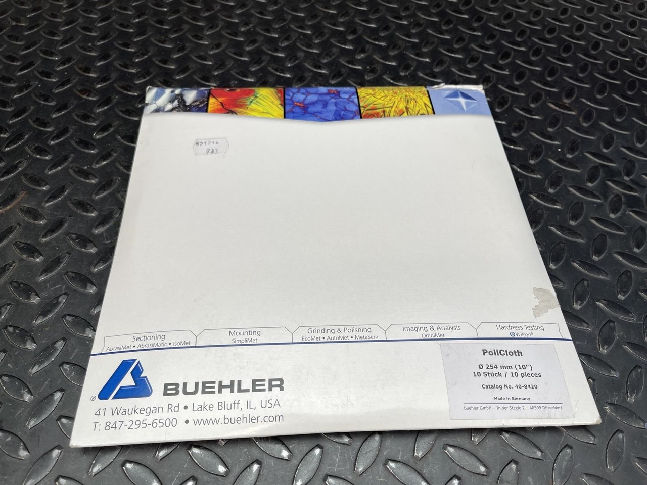 Buehler 40-8420 Policloth 10″ PSA Intermediate Polishing Cloth, Box of 10