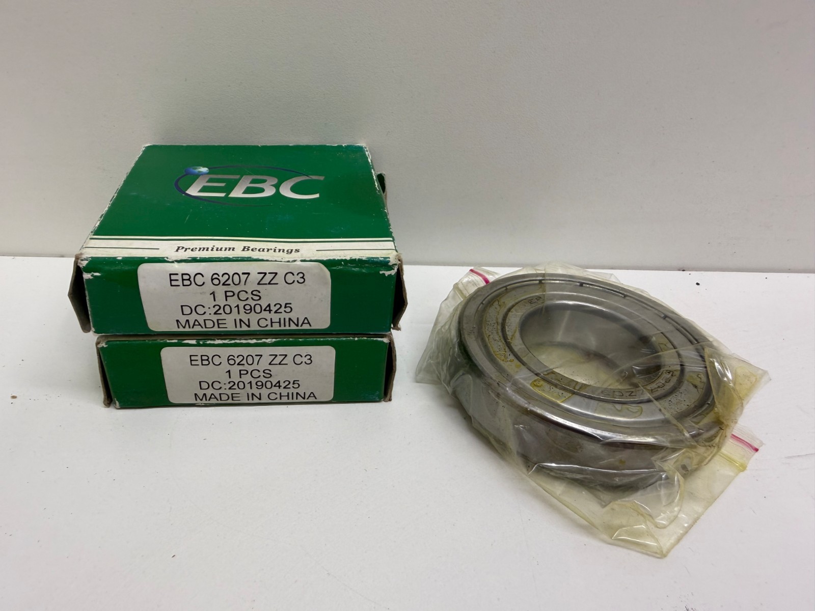 LOT OF (2) NEW OLD STOCK! EBC DEEP GROOVE BALL BEARINGS 6207ZZC3