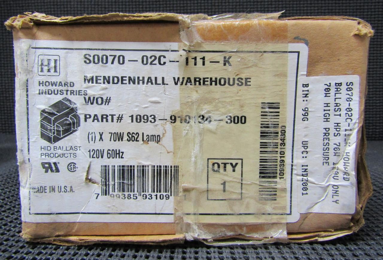 HOWARD S0050-02C-111-K 50W 120V HIGH PRESSURE SODIUM BALLAST KIT
